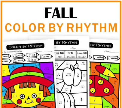 Fall Color by Rhythm Activities | Music Color by Code | Standard Notation