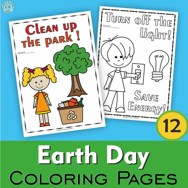 Earth Day Printable Coloring Pages for Kids