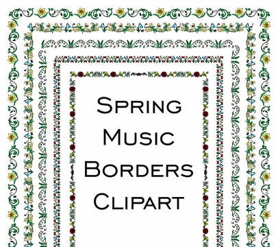 Spring Music Borders Clipart | Music Frames