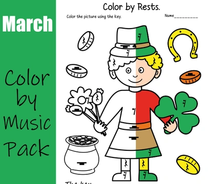 St. Patrick`s Day Music Coloring Worksheets