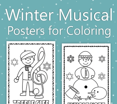 Winter Musical Posters for Coloring