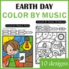 Image for Earth Day Music Color by Code  Worksheets product