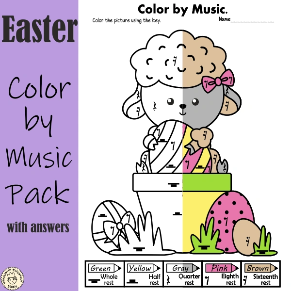 Easter Music Coloring Pages Pack