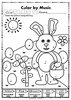Image for Easter Color by Music Pages | Notes and Rests product