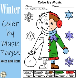 Image for Winter Color by Music Pages (Notes and Rests} product