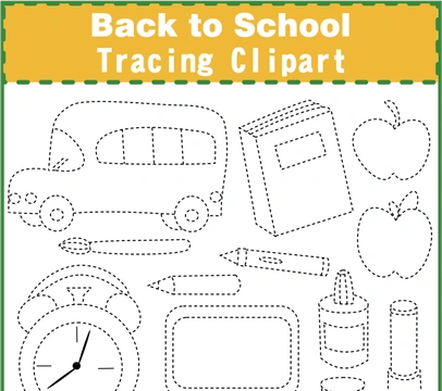 Back to School Tracing Clipart