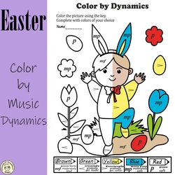 Image for Easter Music Coloring Pages | Color by Dynamics product