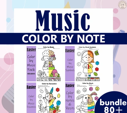 Easter Music Coloring Pages Bundle