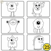 Image for Little Monsters Printable Coloring Pages set # 3 product