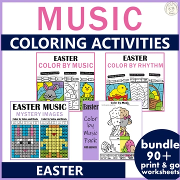 Easter Music Coloring Activities Bundle