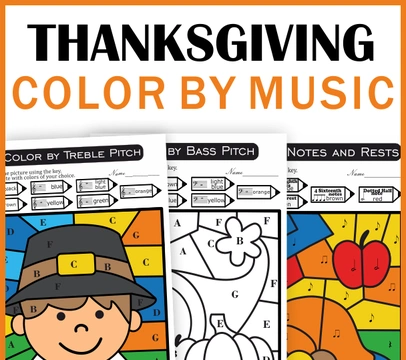 Thanksgiving Music Theory Coloring Sheets