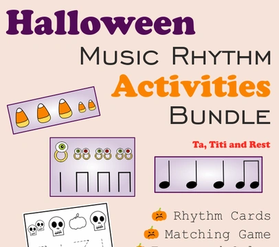 Halloween Music Rhythm Activities Bundle {Ta, Ti-Ti, Rest}
