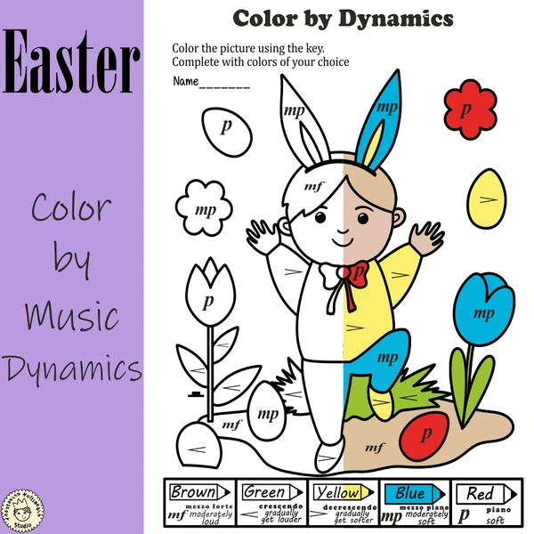 Easter Music Coloring Pages | Color by Dynamics