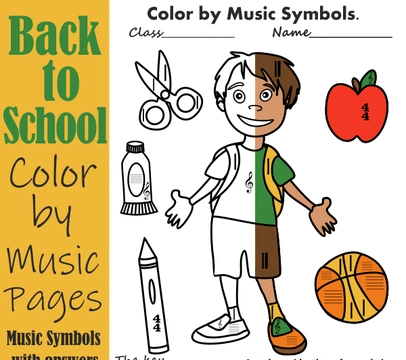 Back to School Color by Music Pages {Music Symbols}