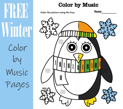 Free Winter Music Coloring Pages | Color by Note