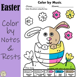 Image for Easter Color by Music Pages | Notes and Rests product