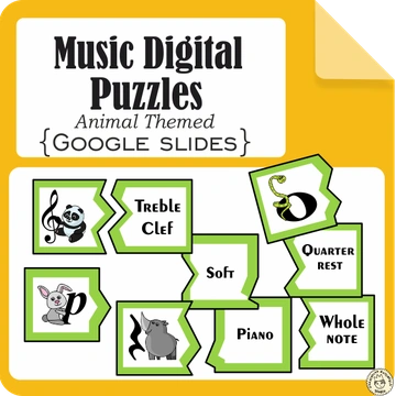 Music Digital Puzzles Animal Themed {Google Slides}