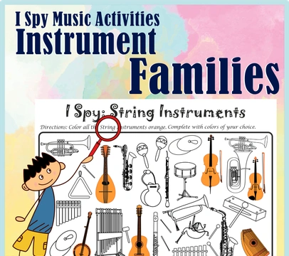 I Spy Instrument Families Coloring Games