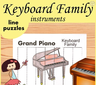 Keyboard Musical Instruments Line Puzzles