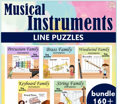 Musical Instruments Line Puzzles Bundle