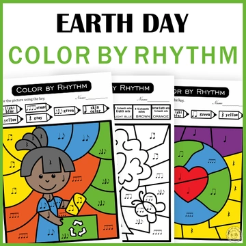 Earth Day Music Rhythm Coloring Activities