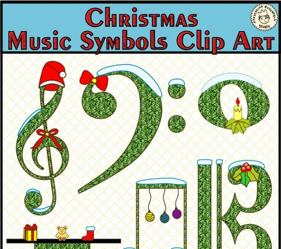 Christmas Music Symbols Clip Art