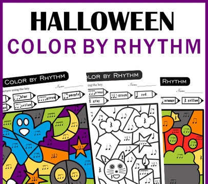 Color by Rhythm Halloween Themed Pages
