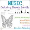 Image for Music Coloring By Note Worksheets Bundle | Animals Mandala Style product
