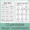 Image for Christmas Bass Clef Note Reading Worksheets product