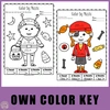 Image for Kids in Halloween Costumes Color by Rhythm | Music Math Worksheets product