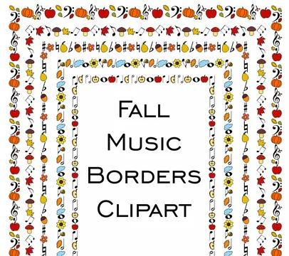 Fall Music Borders Clipart | Music Frames
