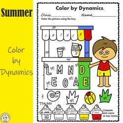 Image for Summer Color by Dynamics Music Coloring Pages product