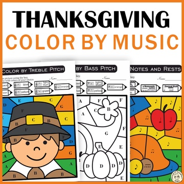 Thanksgiving Music Theory Coloring Sheets