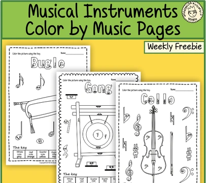 Musical Instruments Color by Music Pages {Weekly Freebies}