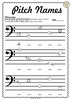 Image for Bass Clef Note Naming Worksheets for Summer {with answers} product
