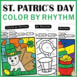 Image for St. Patrick`s Day Music Color by Rhythm Sheets | Music Color-by-Code product