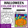 Image for Halloween Music Color by Code Pages | Music Color by Number product