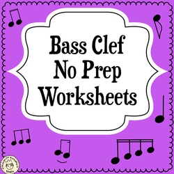 Image for Bass Clef No Prep Worksheets product