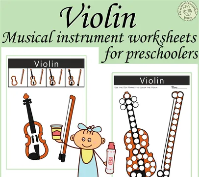 Musical Instrument Worksheets for Preschoolers | Violin
