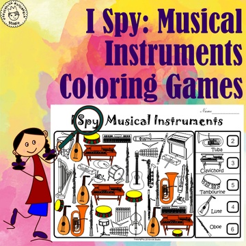 I Spy Musical Instruments Coloring Games