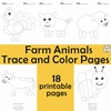 Image for Farm Animals Tracing Pictures Worksheets product