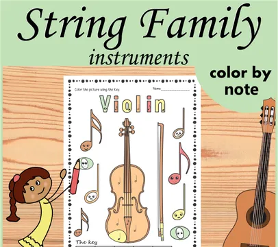 String Instruments Color by Note Pages