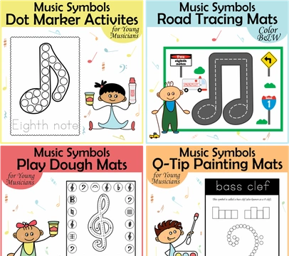 Music Notes & Symbols Activity Mats for Kids | Bundle