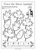 Image for Fall Trace and Color Music Worksheets product