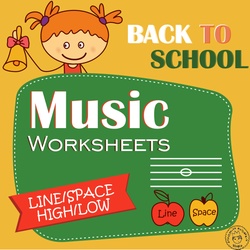 Image for Back to School Music Worksheets (Line-Space, High-Low) product