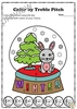 Image for Musical Coloring Pages for Winter {Color by Treble Pitch} with answers product