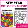 Image for Happy New Year Music Color by Code Worksheets product