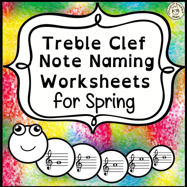 Treble Clef Note Naming Worksheets for Spring
