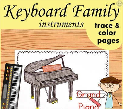 Keyboard Musical Instrument Trace and Color Pages