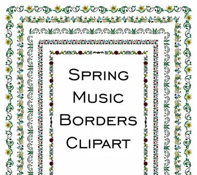 Spring Music Borders Clipart | Music Frames